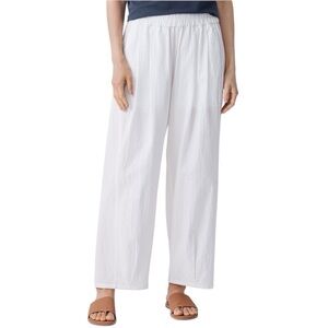 Eileen Fisher Organic Cotton Ripple Lantern Pant White Lightweight Size 1X
